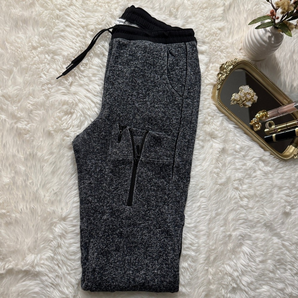 Bisou Bisou Jogger Pants Size S Gray Zip Ankle Y2K Athleisure Streetwear